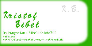 kristof bibel business card